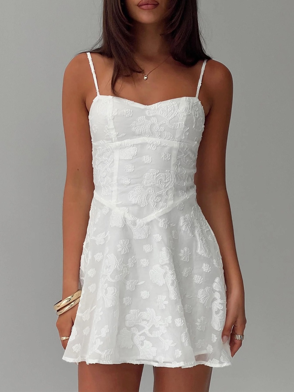 Princess Polly New Chapters Broderie Mini Dress White